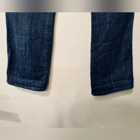 7 For All Mankind Jeans "A" Pocket Bootcut Dark Wash Denim Pink Stitch SZ 28 NEW - Picture 8 of 16